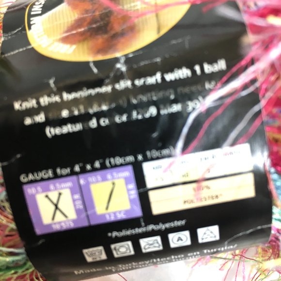 Rainbow Eyelash Yarn Fun Fur Lion Brand Yarn Bundle of 2 - Picture 3 of 5